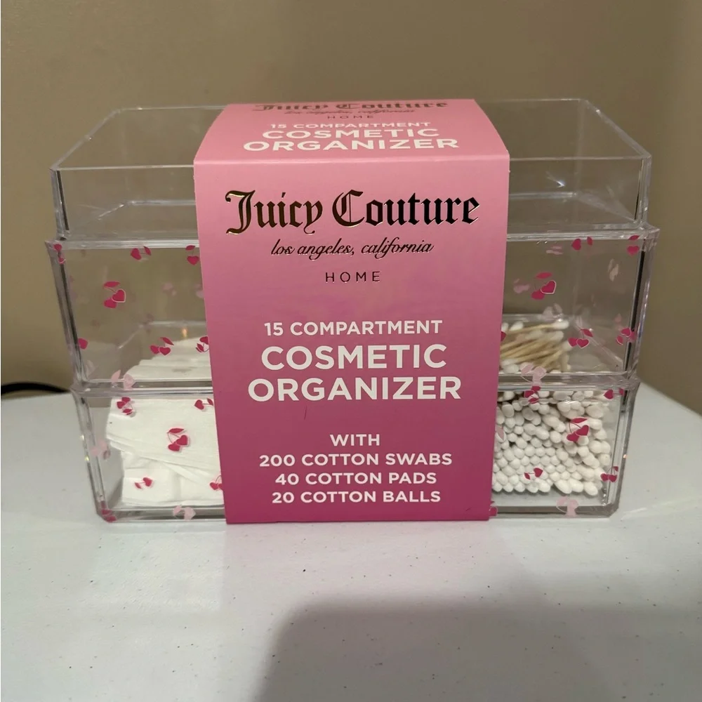 Juicy Couture Pink and Clear Cosmetic Organizer